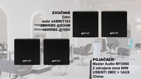 Komplet razglas za frizerske salone i poslovne prostore 2